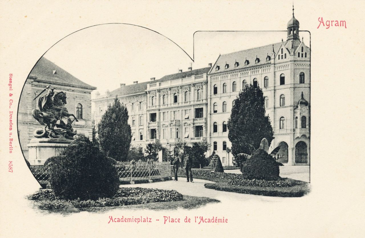 Akademički trg (današnji Trg Josipa Juraja Strossmayera) oko 1900. godine